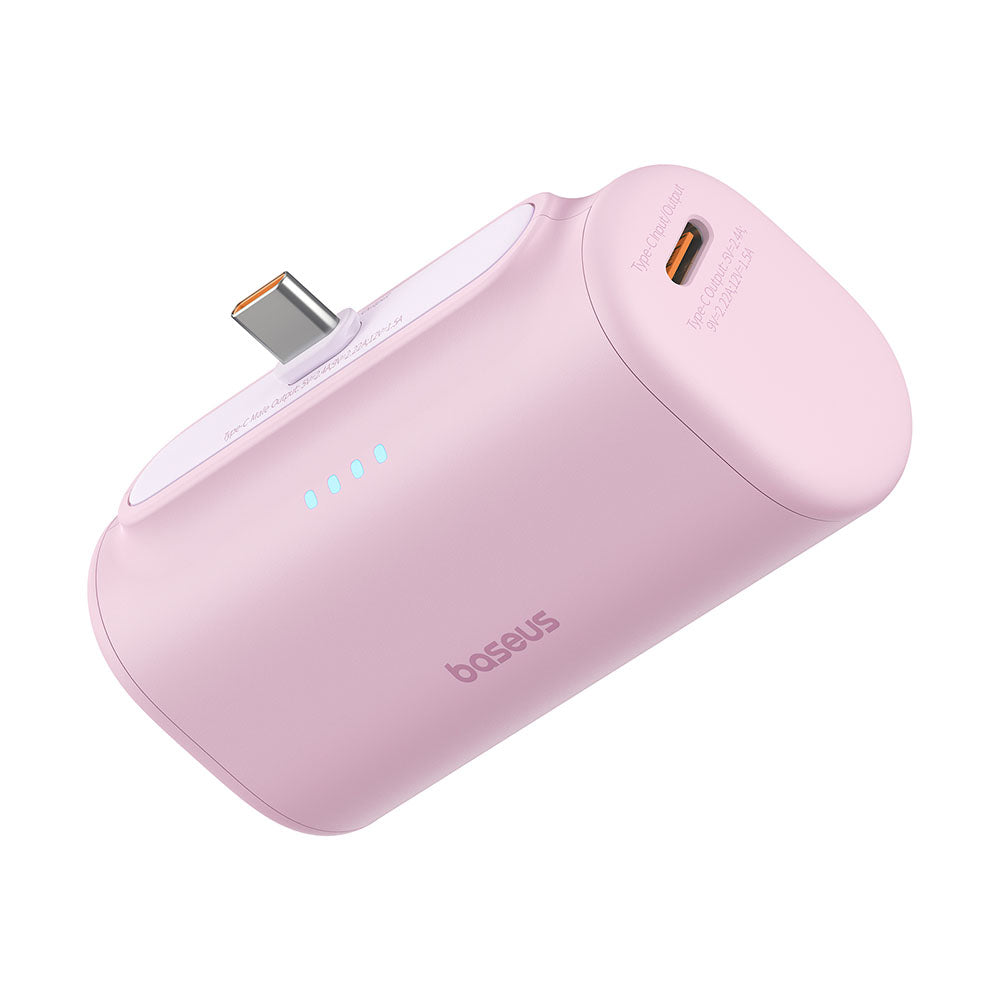 Vanjska baterija Baseus Compact, 5000mAh, 20W, PD, 2 x USB-C, Roza P10068306413-00