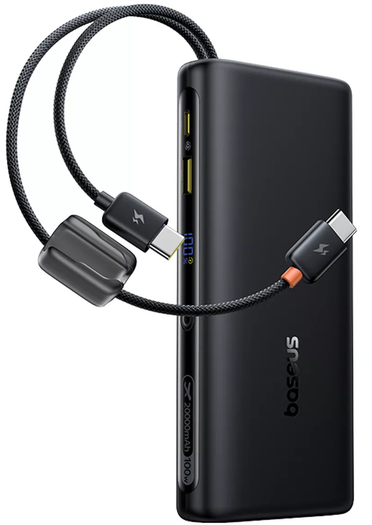 Vanjska baterija Baseus EnerFill FC41, 20000mAh, 100W, QC + PD, 1 x USB-A - 3 x USB-C, Crna E0028N03