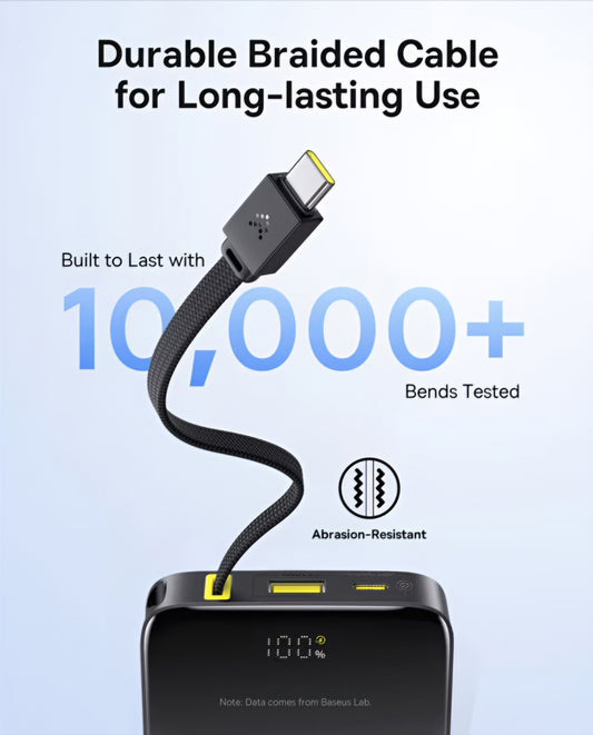 Vanjska baterija Baseus EnerFill Bipow2 Pro, 10000mAh, 22.5W, QC + PD, 1 x USB-A - 2 x USB-C, Crna E0027600