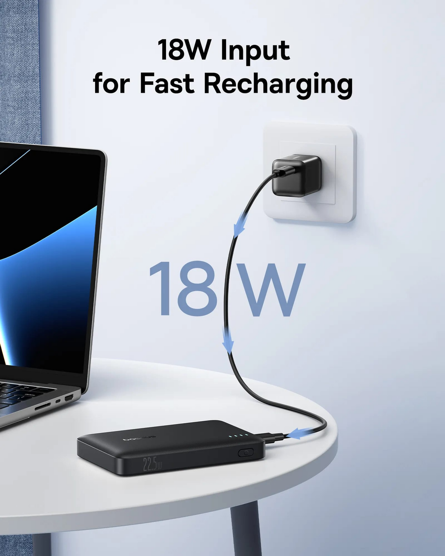 Vanjska baterija Baseus EnerFill FP21, 10000mAh, 22.5W, QC + PD, 1 x USB-A - 2 x USB-C, Crna P1008210D123-00