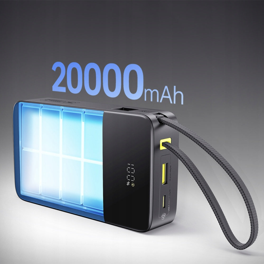 Vanjska baterija Baseus EnerFill Bipow2 Pro, 20000mAh, 22.5W, QC + PD, 1 x USB-A - 2 x USB-C, Crna E0027701