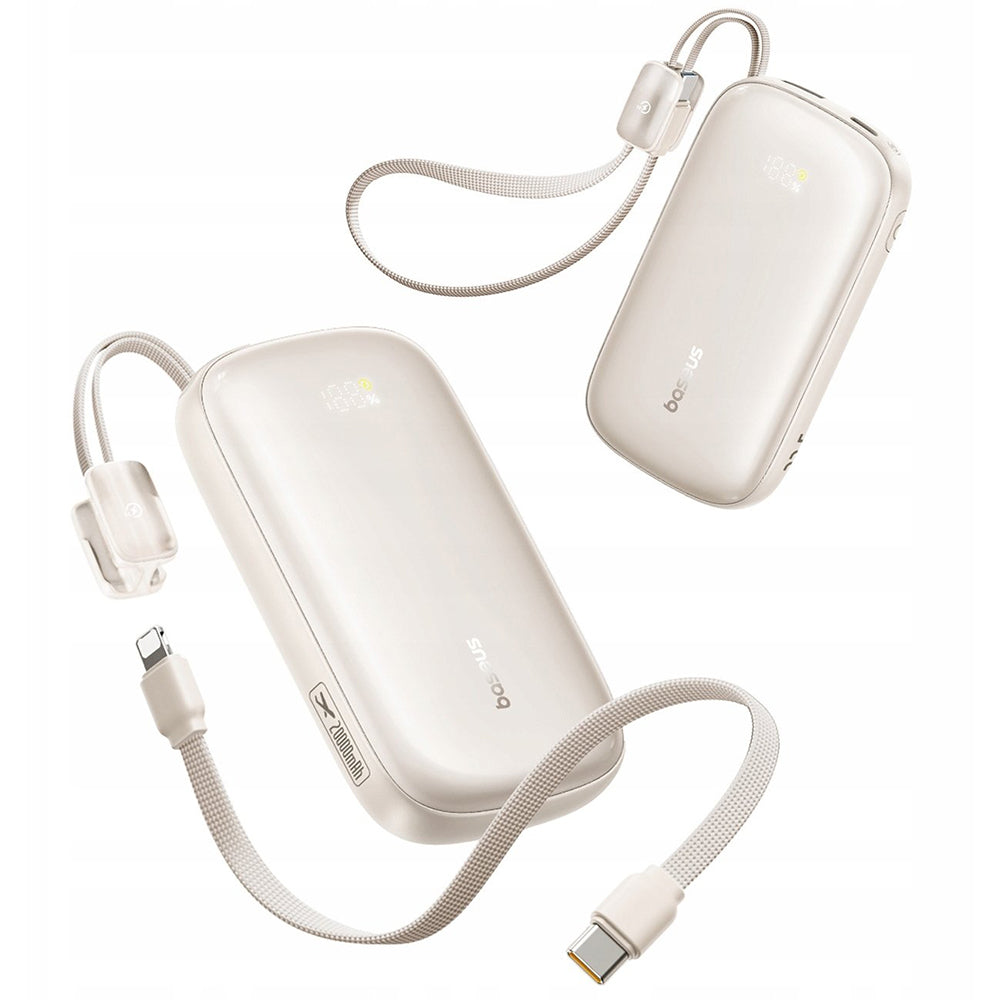 Vanjska baterija Baseus EnerFill FC21 Qpow 3 Ultra, 10000mAh, 22.5W, QC + PD, 1 x USB-A - 1 x USB-C, Bež E0027L01