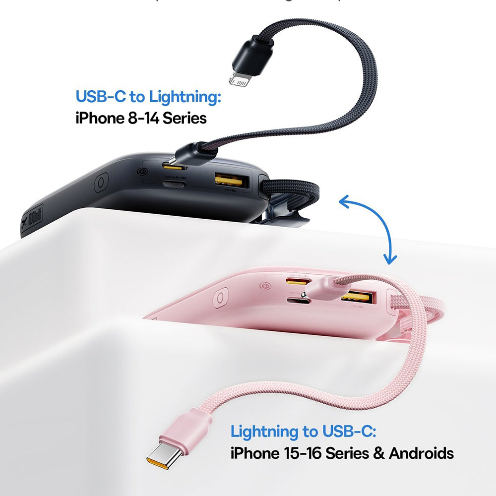 Vanjska baterija Baseus EnerFill FC21 Qpow 3 Ultra, 10000mAh, 45W, QC + PD, 1 x USB-A - 1 x USB-C, Roza E0027Q02