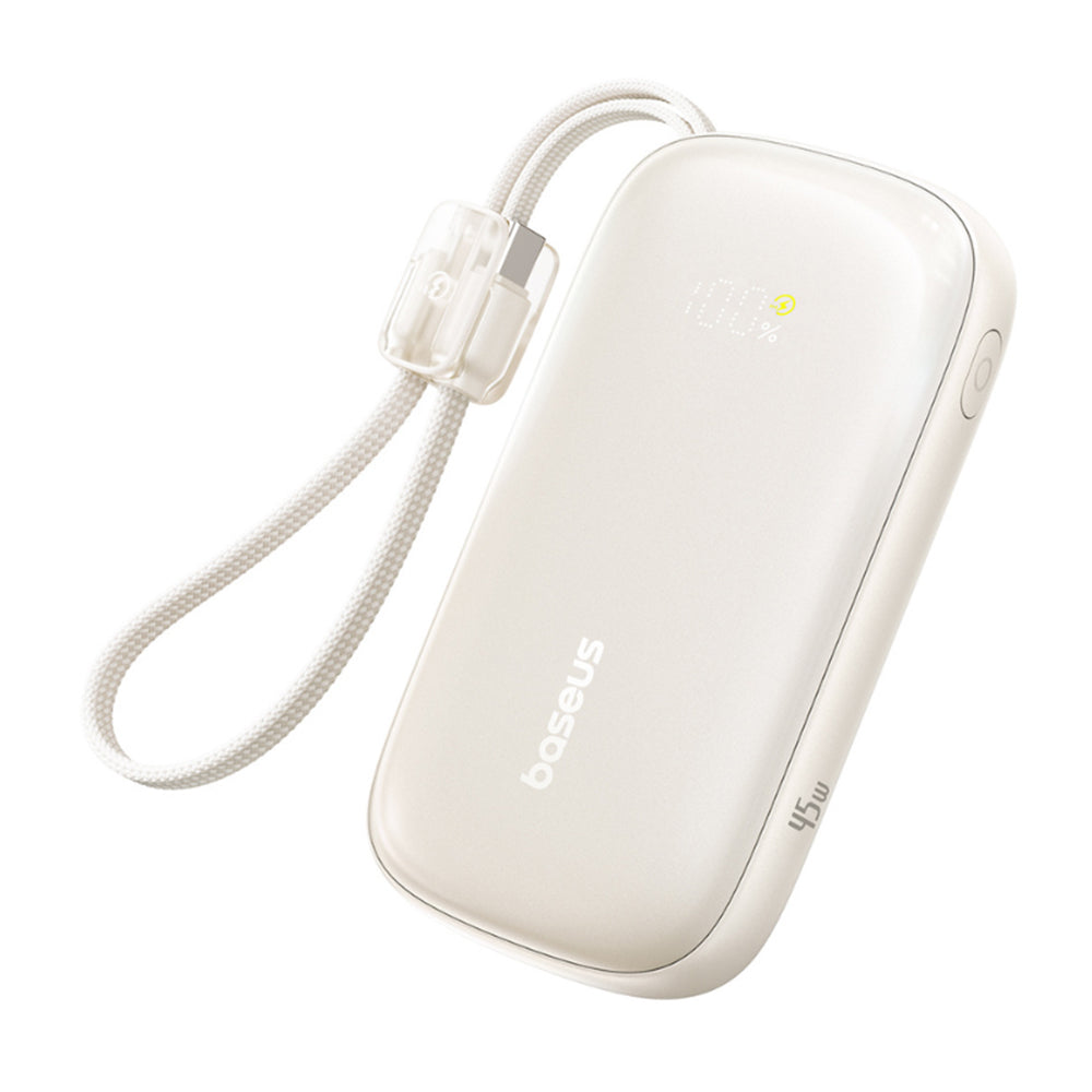 Vanjska baterija Baseus EnerFill FC21 Qpow 3 Ultra, 20000mAh, 45W, QC + PD, 1 x USB-A - 1 x USB-C, Bež E0027P01