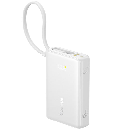 Vanjska baterija Baseus PicoGo, 10000mAh, 45W, QC + PD, 1 x USB-A - 2 x USB-C, Bijela P10076803213-00