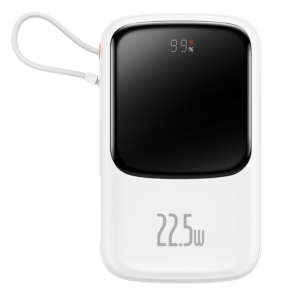 Vanjska baterija Baseus Qpow Pro, 10000mAh, 22.5W, QC + PD, 1 x USB-A - 2 x USB-C, Bijela PPQD020102