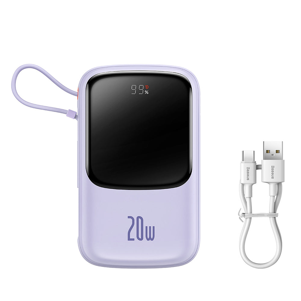 Vanjska baterija Baseus Qpow Pro, 20000mAh, 20W, QC + PD, 1 x Lightning - 1 x USB-A - 1 x USB-C, Ljubičasta PPQD030005