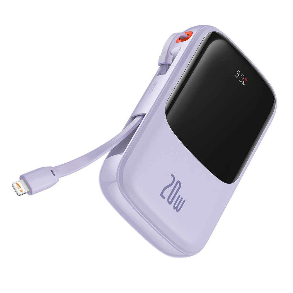 Vanjska baterija Baseus Qpow Pro, 20000mAh, 20W, QC + PD, 1 x Lightning - 1 x USB-A - 1 x USB-C, Ljubičasta PPQD030005