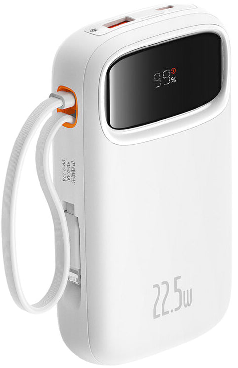 Vanjska baterija Baseus Qpow2, 10000mAh, 22.5W, QC + PD, 1 x Lightning - 1 x USB-A - 2 x USB-C, Bijela P10055003223-00