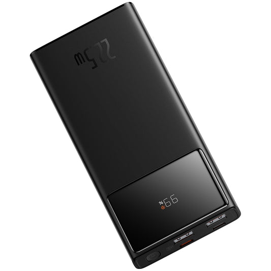 Vanjska baterija Baseus Star Lord, 10000mAh, 22.5W, QC + PD, 1 x USB-C - 2 x USB-A, Crna PPXJ100001