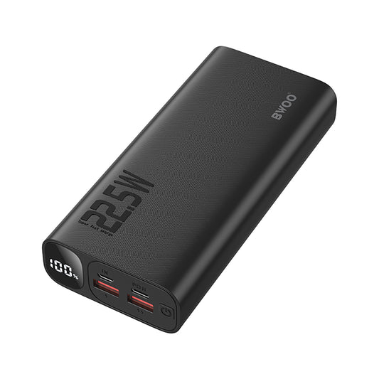Vanjska baterija BWOO BO-P44, 20000mAh, 22.5W, QC + PD, 1 x USB-C - 2 x USB-A, Crna
