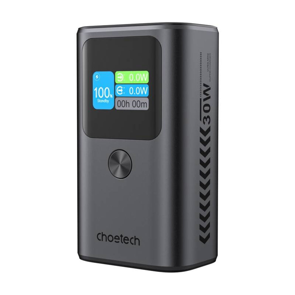 Vanjska baterija Choetech B701, 10000mAh, 30W, QC + PD, 1 x USB-A - 2 x USB-C, Crna