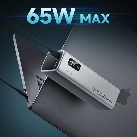 Vanjska baterija Cuktech, 20000mAh, 100W, QC + PD, 1 x USB-A - 2 x USB-C, Siva CUKP200XGLGR