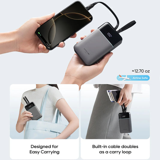 Vanjska baterija Cuktech LPB200NL, 20000mAh, 40W, QC + PD, 1 x Lightning - 1 x USB-A - 2 x USB-C, Siva CKB200NLGLGY