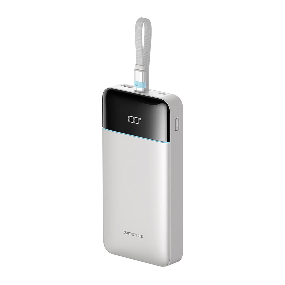 Prijenosna baterija Cuktech LPB252N, 25000 mAh, 120 W, QC + PD, 1 × USB-A – 2 × USB-C, bijela