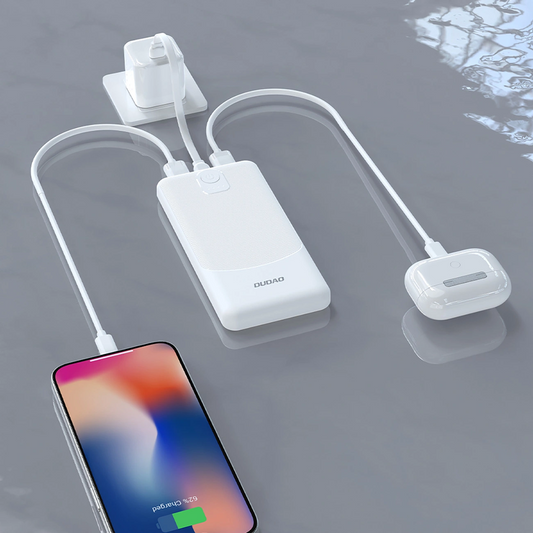Vanjska baterija Dudao K10Pro, 20000mAh, 12W, 2 x USB-A, Bijela