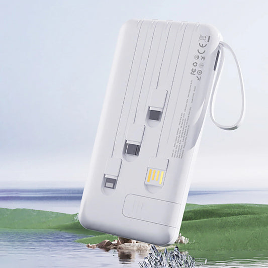 Vanjska baterija Dudao K11, 10000mAh, 10W, 1 x Lightning - 1 x microUSB - 1 x USB-A - 1 x USB-C, Bijela