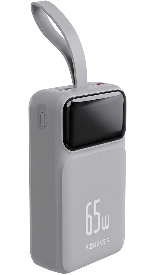Vanjska baterija Forever Vibe-TB65, 20000mAh, 65W, QC + PD, 2 x USB-A - 2 x USB-C, Siva