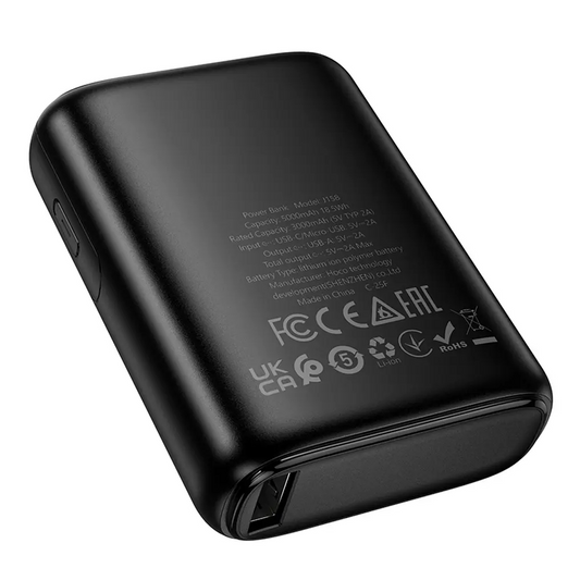 Vanjska baterija HOCO J158, 5000mAh, 10W, 1 x USB-A, Crna