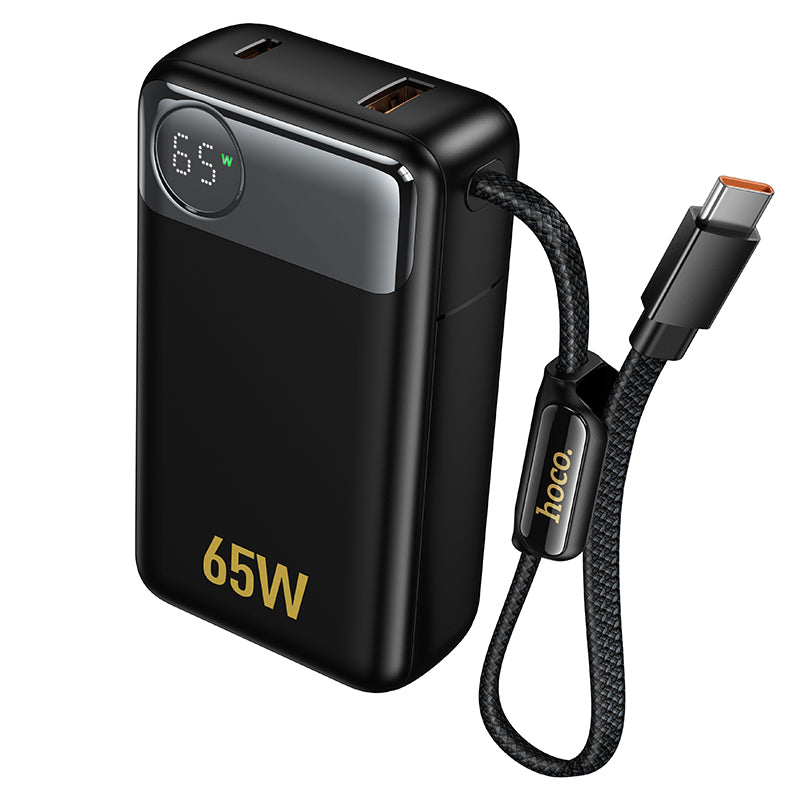 Vanjska baterija HOCO Q53, 12000mAh, 65W, QC + PD, 1 x USB-A - 2 x USB-C, Crna