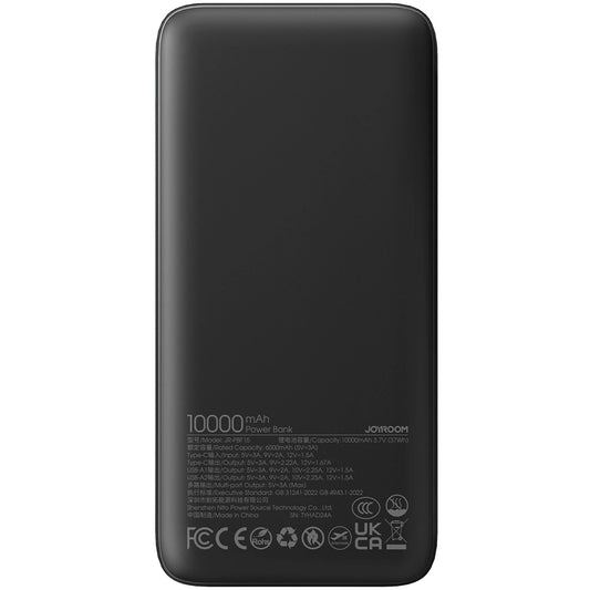 Vanjska baterija Joyroom JR-PBF15, 10000mAh, 22.5W, QC + PD, 1 x USB-C - 2 x USB-A, Crna