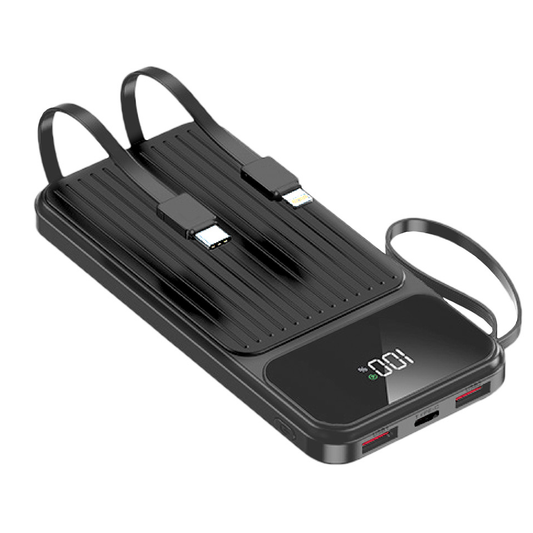 Vanjska baterija MaXlife MXPB-06, 10000mAh, 22.5W, QC + PD, 1 x Lightning - 2 x USB-A - 2 x USB-C, Crna