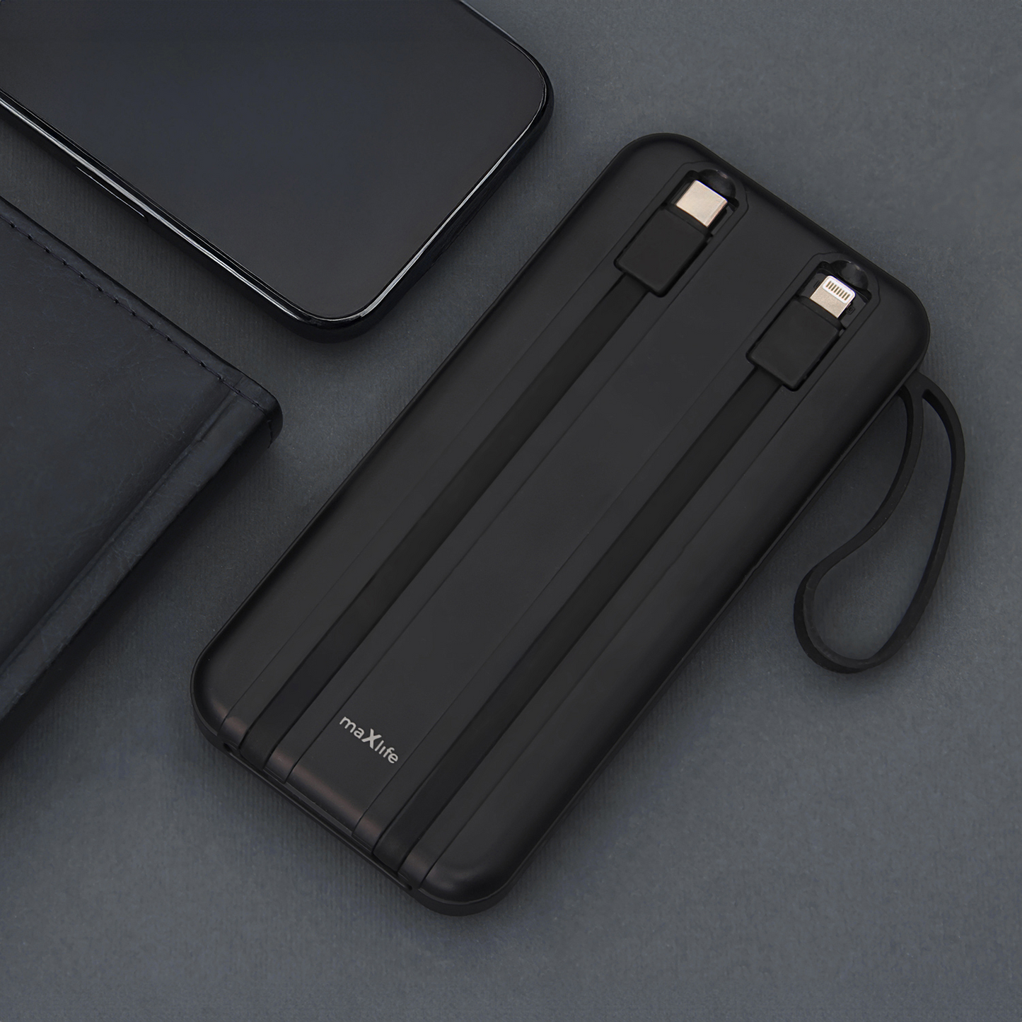 Vanjska baterija MaXlife MXPB-06, 10000mAh, 22.5W, QC + PD, 1 x Lightning - 2 x USB-A - 2 x USB-C, Crna