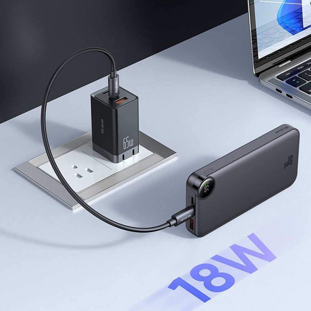Vanjska baterija McDodo MC-3850 Display, 10000mAh, 30W, QC + PD, 1 x USB-A - 2 x USB-C, Crna