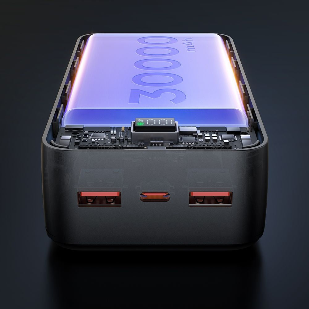 Vanjska baterija McDodo MC-4240, 30000mAh, 22.5W, QC + PD, 2 x USB-A - 1 x USB-C, Crna