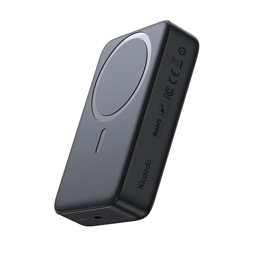 Bežična vanjska baterija McDodo MC-5021 Ambilight, 20000mAh, 20W, PD + FQI, 1 x QI - 1 x USB-C, Crna