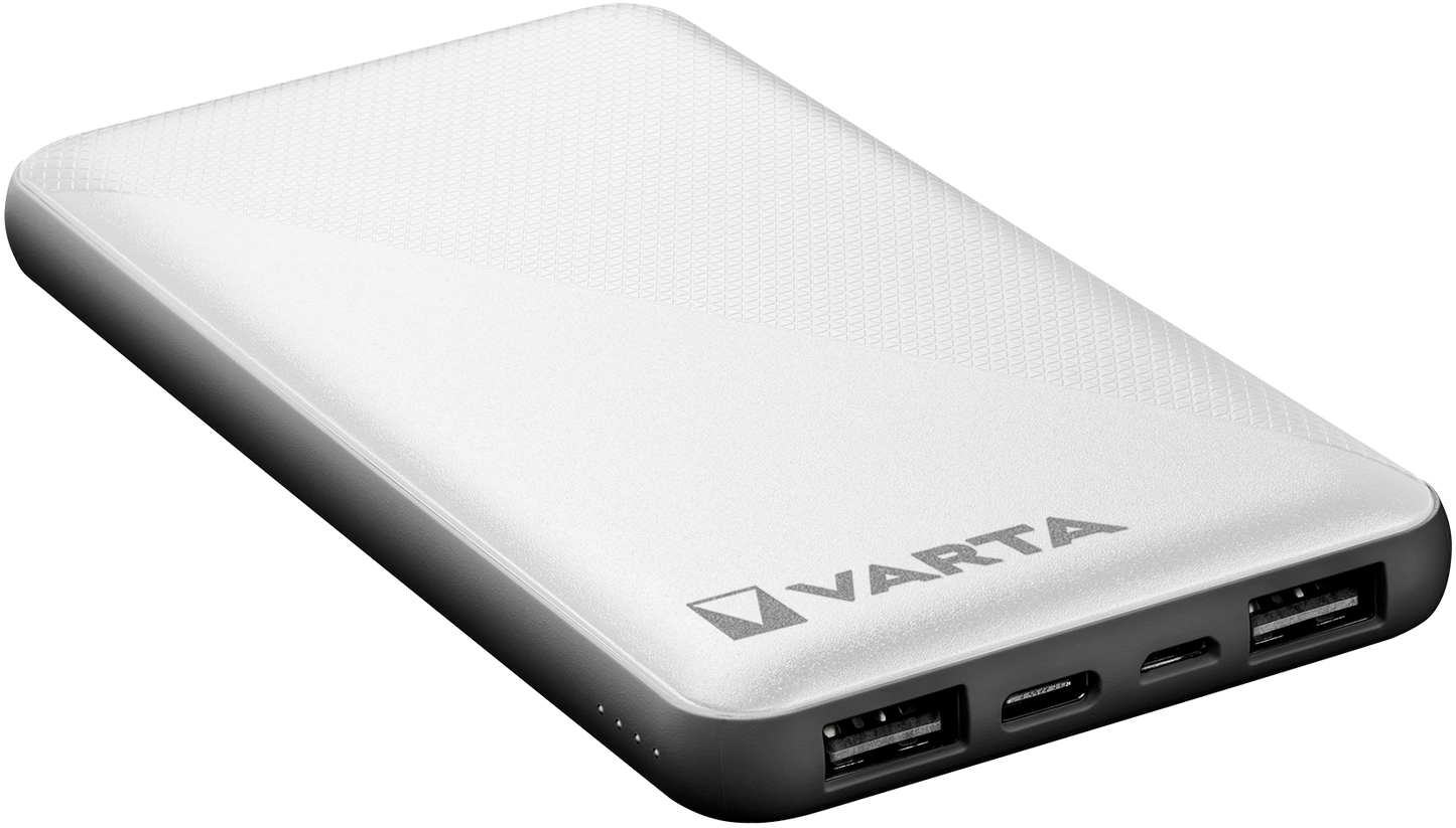 Vanjska baterija Varta Energy, 10000mAh, 15W, 1 x USB-C - 2 x USB-A, Bijela