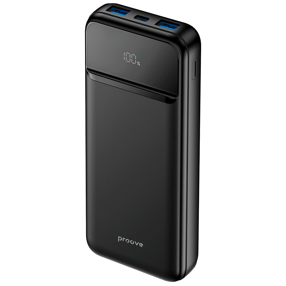 Vanjska baterija Proove Illuminator 2, 10000mAh, 22.5W, QC + PD, 2 x USB-A - 1 x USB-C, Crna PBIP10212201