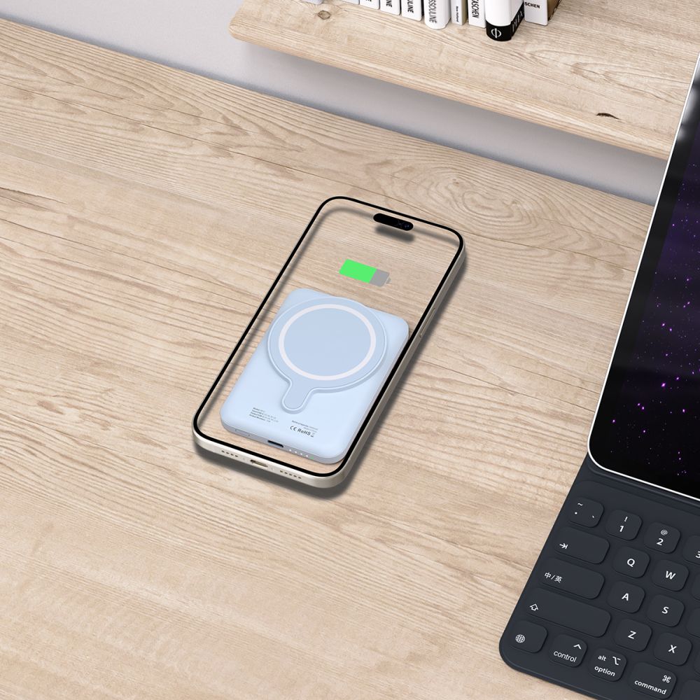 Vanjska baterija Wireless Tech-Protect PB10 LifeMag, 5000mAh, 15W, PD + FQI, 1 x QI - 1 x USB-C, Plava