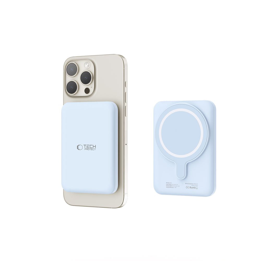 Vanjska baterija Wireless Tech-Protect PB10 LifeMag, 5000mAh, 15W, PD + FQI, 1 x QI - 1 x USB-C, Plava