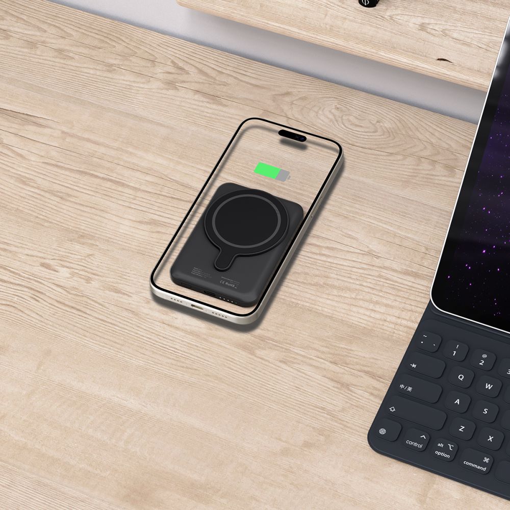 Vanjska baterija Wireless Tech-Protect PB10 LifeMag, 5000mAh, 15W, PD + FQI, 1 x QI - 1 x USB-C, Crna