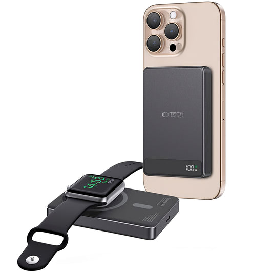 Vanjska baterija Wireless Tech-Protect PB33 LifeMag, 5000mAh, 15W, FQI, 1 x QI - 1 x USB-C, Crna