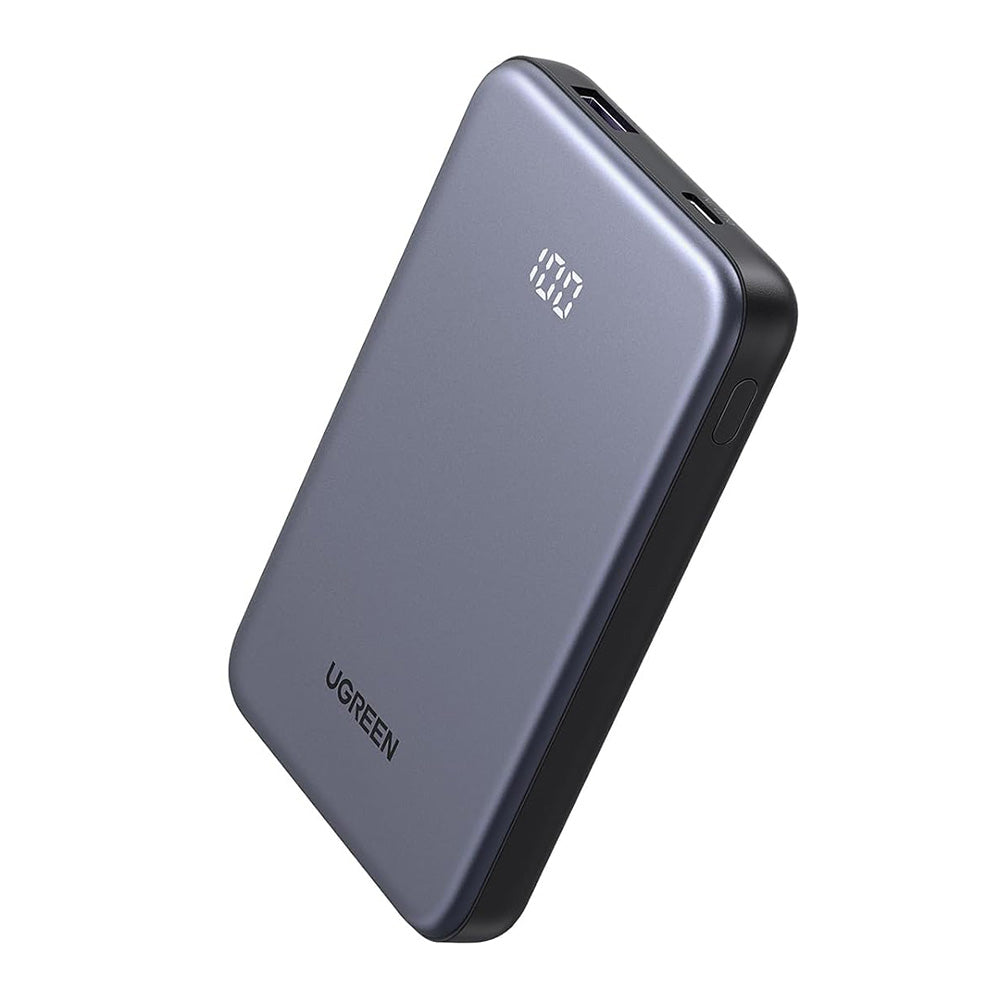 Vanjska baterija UGREEN 75131B, 10000mAh, 22.5W, QC + PD, 1 x USB-A - 1 x USB-C, Siva