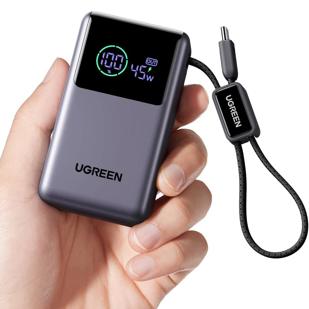 Vanjska baterija UGREEN Nexode Pro PB727 (85301B), 10000mAh, 55W, QC + PD, 1 x USB-A - 2 x USB-C, Siva