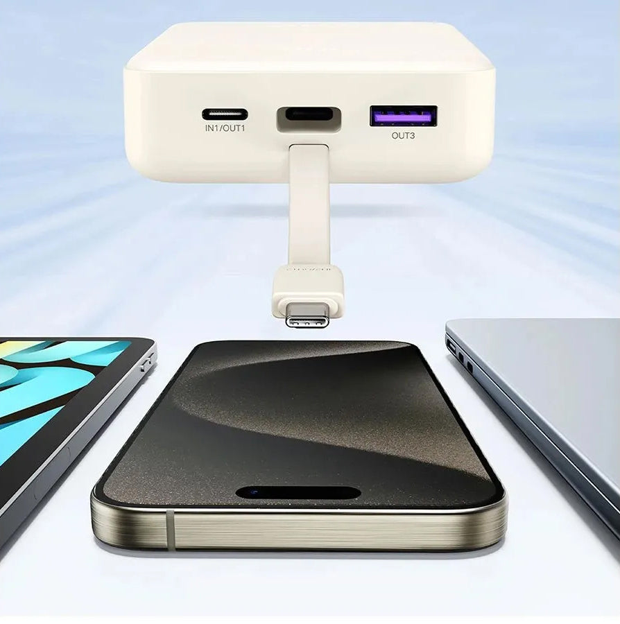 Vanjska baterija UGREEN PB521, 20000mAh, 30W, QC + PD, 1 x USB-A - 2 x USB-C, Bijela