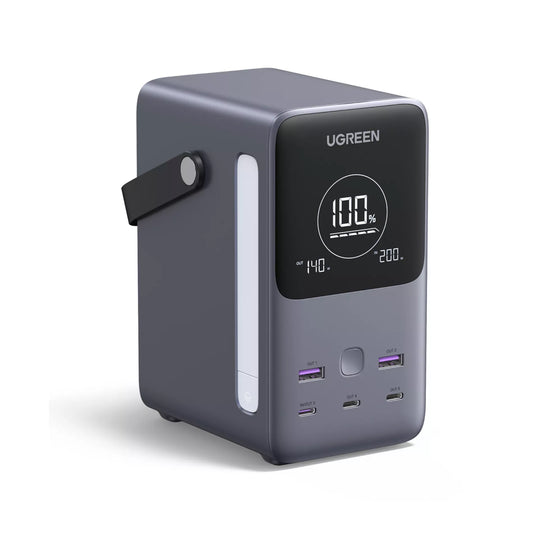 Vanjska baterija UGREEN PB770, 48000mAh, 300W, QC + PD, 2 x USB-A - 3 x USB-C, Siva