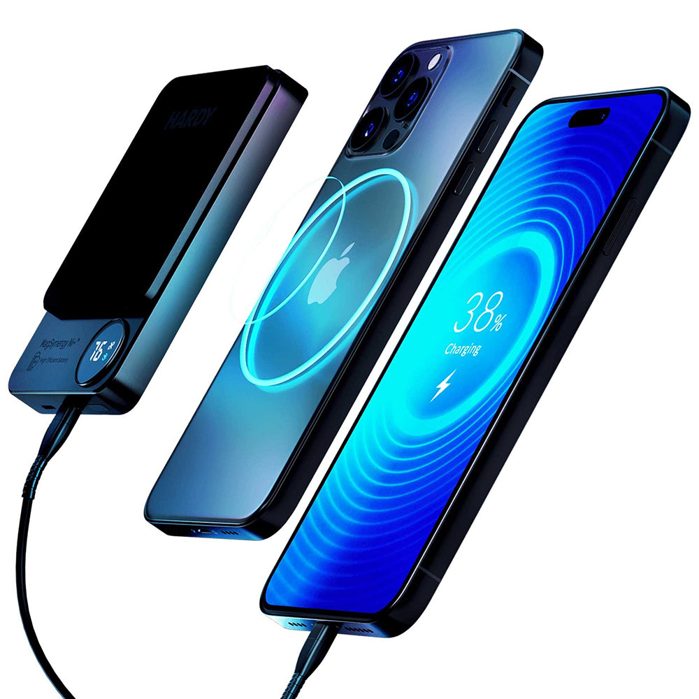Vanjska baterija Wireless 3MK MagSynergy Ni+, 5000mAh, 22.5W, PD + FQI, 1 x QI - 1 x USB-C, Crna