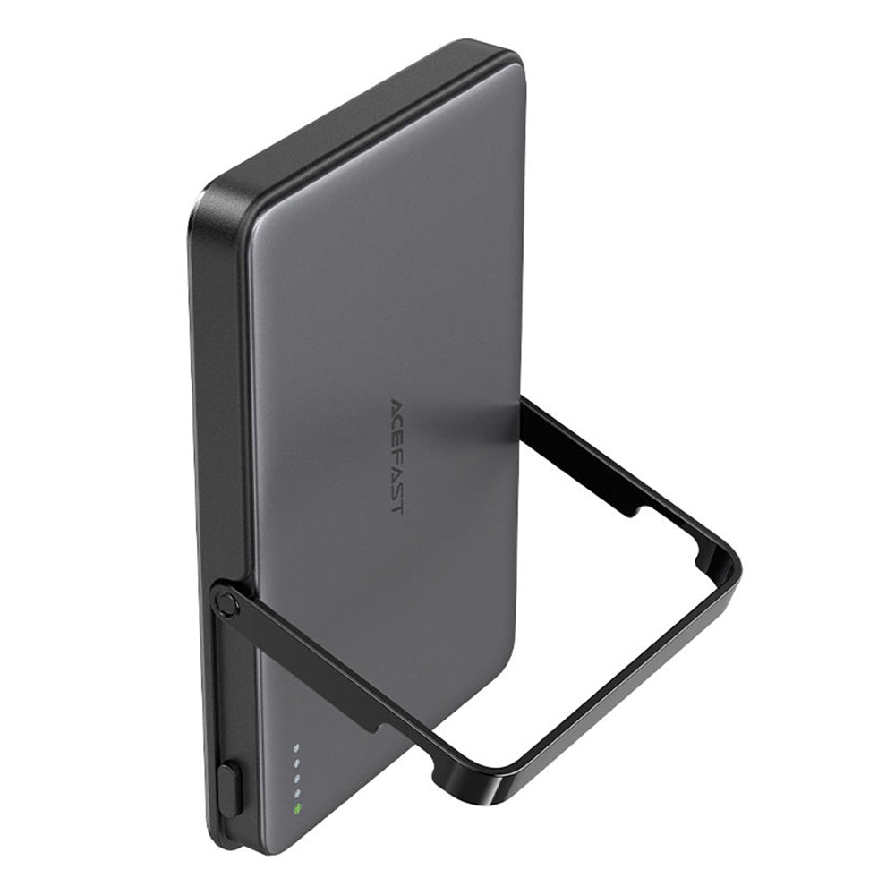 Vanjska baterija Wireless Acefast M16, 5000mAh, 18W, PD + FQI, 1 x QI - 1 x USB-C, Crna