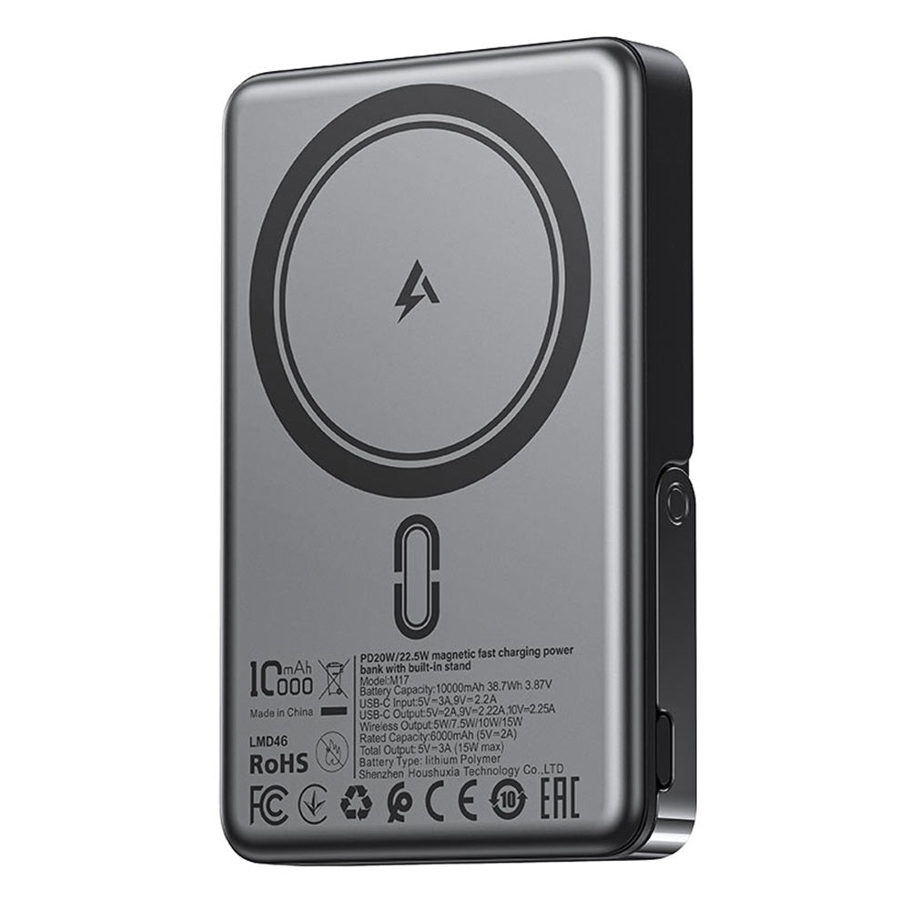 Vanjska baterija Wireless Acefast M17, 10000mAh, 22.5W, PD + FQI, 1 x QI - 1 x USB-C, Crna