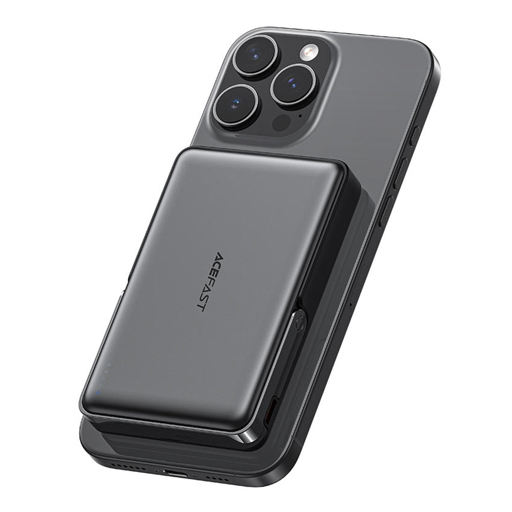 Vanjska baterija Wireless Acefast M17, 10000mAh, 22.5W, PD + FQI, 1 x QI - 1 x USB-C, Crna