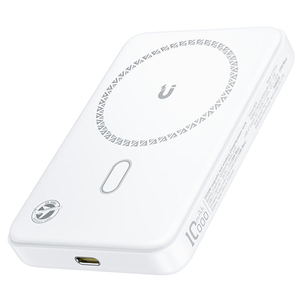 Vanjska baterija Wireless Acefast M26, 10000mAh, 20W, PD + FQI, 1 x QI - 1 x USB-C, Bijela