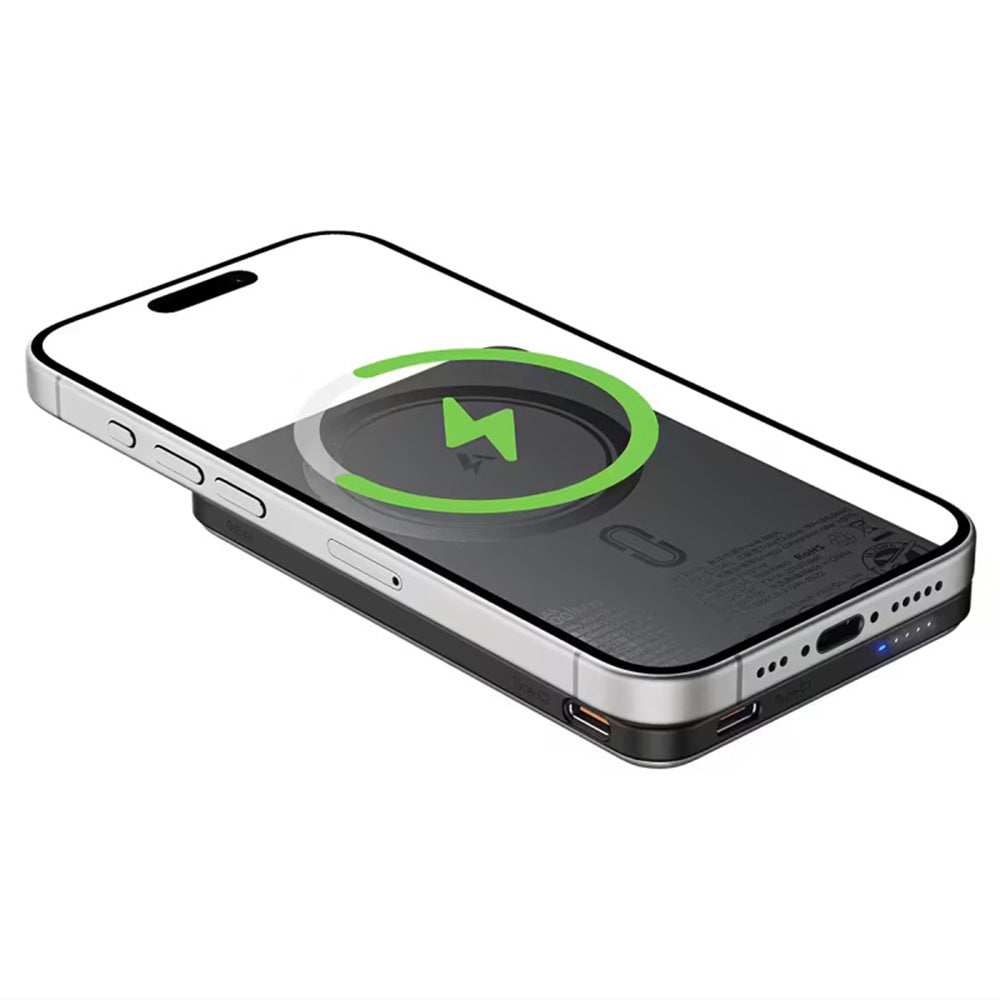 Vanjska baterija Wireless Acefast M30, 5000mAh, 20W, PD + FQI, 1 x QI - 2 x USB-C, Crna