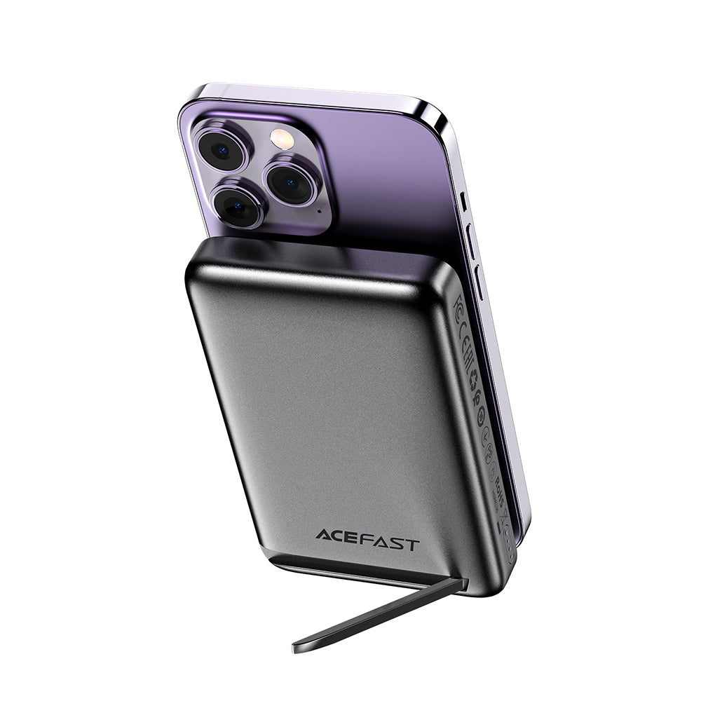 Bežična vanjska baterija Acefast M6, 10000mAh, 20W, PD + FQI, 1 x QI - 1 x USB-C, Crna
