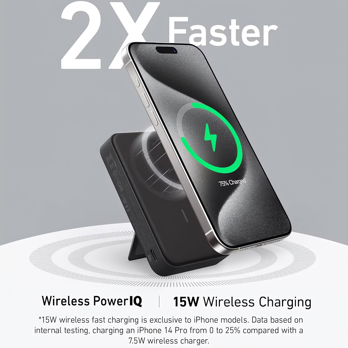 Vanjska baterija Anker MagGo, bežična, 10000mAh, 27W, PD + FQI, 1 x QI - 1 x USB-C, crna A1654G11