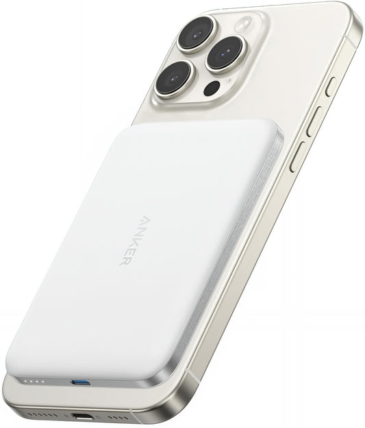 Vanjska bežična baterija Anker Nano, 5000mAh, 20W, PD + FQI, 1 x QI - 1 x USB-C, Bijela A1665H21