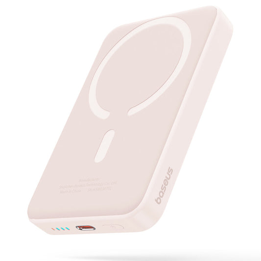 Vanjska bežična baterija Baseus Magnetic Mini, 10000mAh, 20W, PD + FQI, 1 x QI - 1 x USB-C, Roza P10059001413-00